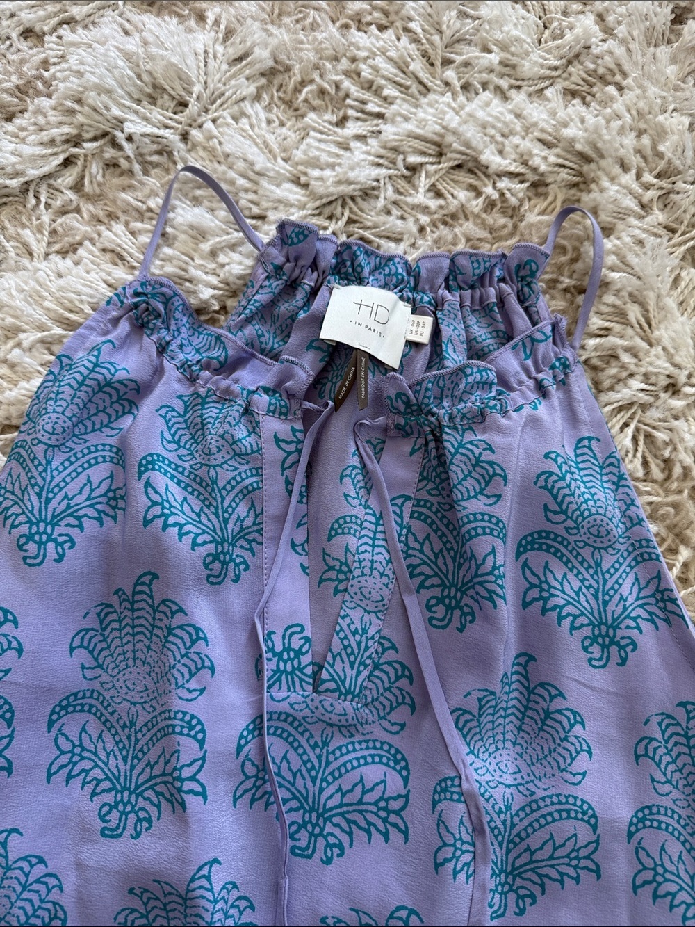 HD in Paris Anthropologie Lavender Silk Halter Camisole Petite 2P - Picture 7 of 7